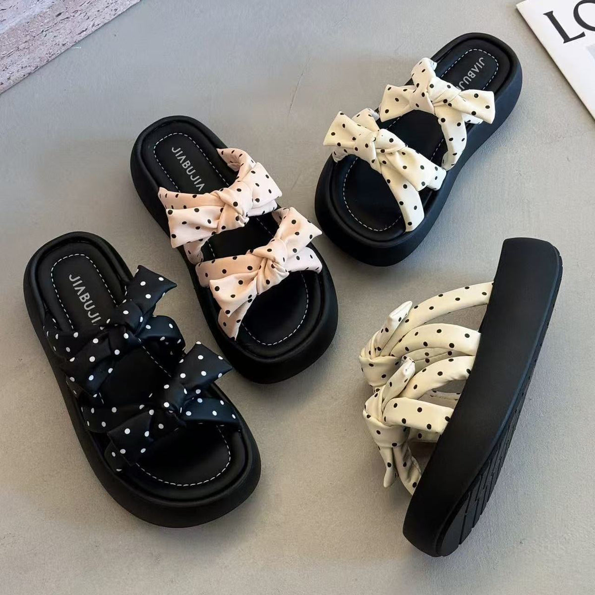 Polka Knot Sandals