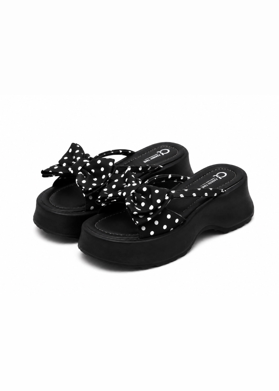 Dot Ribbon Platform Sandals