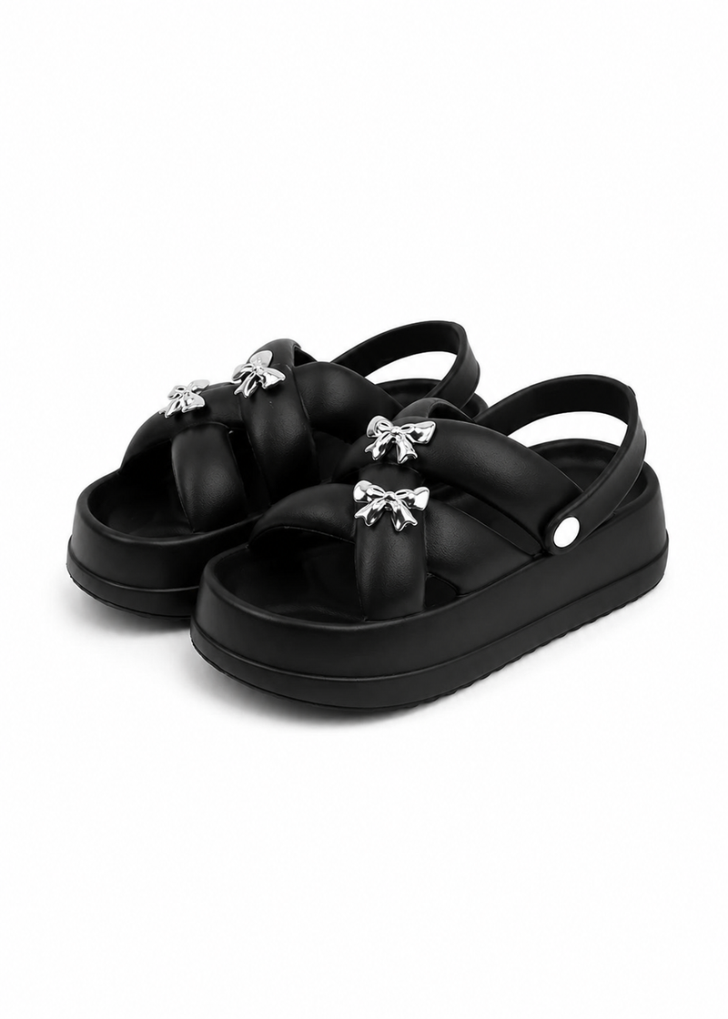 Ribbon Charm Platform Sandal