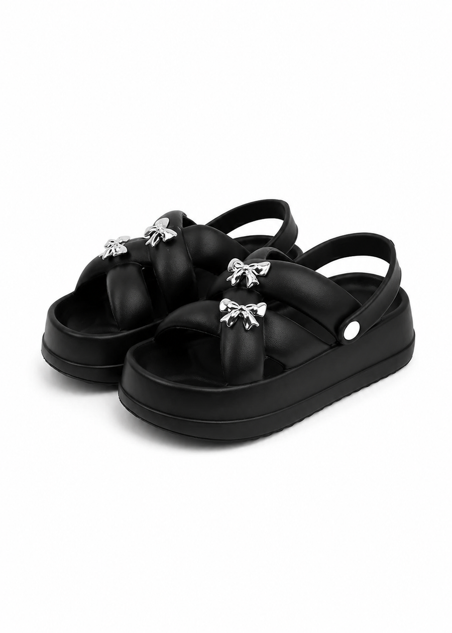 Ribbon Charm Platform Sandal
